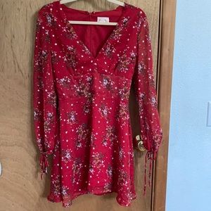 Showpo Floral Long Sleeve Dress